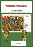 Vorschau - Arbeitsblätter - Wochenmarkt Wimmelbild DaZ/DaF Lernheft - Deckblatt