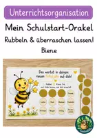 Vorschau - Anderer Materialtyp - Schulstart-Orakel zum Rubbeln – Biene | Schuljahresbeginn - Deckblatt