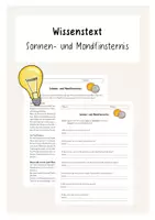 Vorschau - Arbeitsblätter - Wissenstext Sonnen- und Mondfinsternis (Klasse 3-6) - Deckblatt