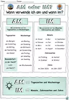 Vorschau - Arbeitsblätter - DaZ - Merkblatt und Übungen "AM oder IM?" Kalender und Zeit - DaZ / DaF / Deutsch - Seite 1