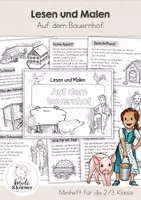 Vorschau - Arbeitsblätter - Lesen | Lese-Mal-Heft Bauernhof / Lesen und Malen | Leseförderung, Freiarbeit | Lesen 2. Klasse | Lesen 3. Klasse | Deutsch Grundschule - Deckblatt