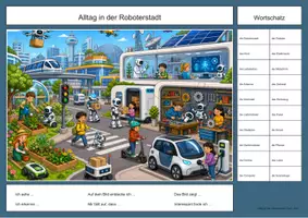 Vorschau - Arbeitsblätter - Roboterstadt Wimmelbild DaZ/DaF Lernheft - Seite 2
