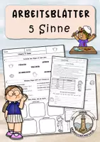 Vorschau - Arbeitsblätter - 5 Sinne Klasse 2 - 4 Arbeitsblätter - Deckblatt
