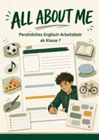 Vorschau - Arbeitsblätter - All About Me – Englisch-Arbeitsblatt 3. Klasse Unterstufe - Deckblatt