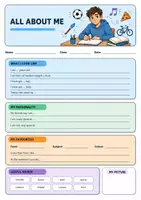 Vorschau - Arbeitsblätter - All About Me – Englisch-Arbeitsblatt 3. Klasse Unterstufe - Seite 1