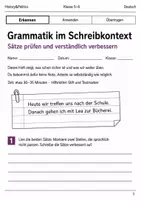 Vorschau - Arbeitsblätter - Grammatik Basisscreening Klasse 5–6 Schulstart - Deckblatt