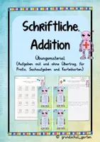 Vorschau - Stationenlernen - Schriftliche Addition - Übungen - Deckblatt