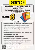 Vorschau - Arbeitsblätter - Hauptsatz, Nebensatz & Satzgefüge Satzreihe & Satzgefüge sicher unterscheiden Klasse 6 - Deckblatt