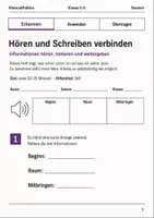 Vorschau - Arbeitsblätter - Hörverstehen Basisscreening Klasse 5–6 - Deckblatt