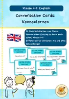 Vorschau - Aufgabenkarten - Erste Englischstunde: Kennenlernen - Conversation Cards Klasse 4/5 - Deckblatt