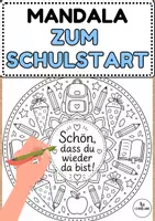 Vorschau - Mal- und Bastelvorlagen - Mandala zum Schulstart - Klasse 1-6 FREEBIE - Deckblatt