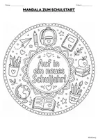 Vorschau - Mal- und Bastelvorlagen - Mandala zum Schulstart - Klasse 1-6 FREEBIE - Seite 3