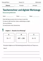 Vorschau - Arbeitsblätter - Taschenrechner & digitale Werkzeuge Klasse 5–6 - Deckblatt