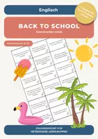 Vorschau - Aufgabenkarten - Conversation cards for after the summer holidays, year 8-10 - Deckblatt