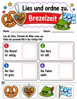 Vorschau - Arbeitsblätter - Oktoberfest – Lies und ordne zu | Lesen & Bild-Satz-Zuordnung für die 1. & 2. Klasse - Seite 1