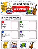 Vorschau - Arbeitsblätter - Oktoberfest – Lies und ordne zu | Lesen & Bild-Satz-Zuordnung für die 1. & 2. Klasse - Seite 2