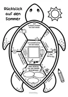 Vorschau - Arbeitsblätter - Rückblick auf die Sommerferien - Schildkröten Steckbrief Ferienreflexion - Seite 1