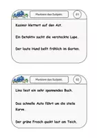 Vorschau - Aufgabenkarten - Freiarbeit: Subjekt im Satz bestimmen - Seite 1