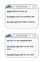 Vorschau - Aufgabenkarten - Freiarbeit: Subjekt im Satz bestimmen - Deckblatt