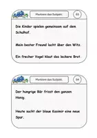 Vorschau - Aufgabenkarten - Freiarbeit: Subjekt im Satz bestimmen - Seite 2