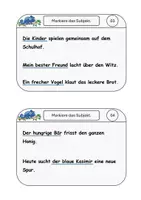 Vorschau - Aufgabenkarten - Freiarbeit: Subjekt im Satz bestimmen - Seite 3