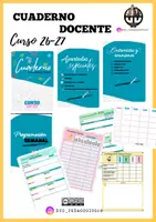 Vista previa - Para docentes: organización, planificación y formación - Cuaderno Docente Curso 26-27, planificación semanal, mensual y mucho más. - Portada