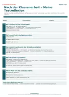 Vorschau - Arbeitsblätter - Nach der Klassenarbeit – Meine Testreflexion - Seite 1