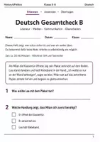 Vorschau - Arbeitsblätter - Deutsch Gesamtcheck B Basisscreening Klasse 5–6 - Deckblatt