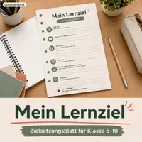 Vorschau - Arbeitsblätter - Mein Lernziel – Zielsetzungsblatt | Reflexionsblatt - Deckblatt