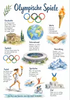 Vorschau - Arbeitsblätter - Lernposter + Arbeitsblatt "Olympische Spiele" + Onlineübung & MP3 + Mindmap + Infografik - Deckblatt