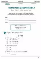 Vorschau - Arbeitsblätter - Mathematik Gesamtcheck A Klasse 5–6 - Deckblatt