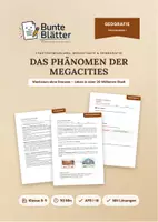 Vorschau - Stundenentwürfe - Geografie: Megastadt Wachstum und Probleme - Klasse 8/9 - Deckblatt