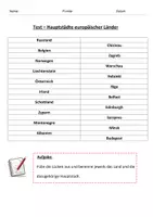 Vorschau - Test - Test "Hauptstädte von Europa" - Deckblatt