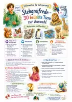 Vorschau - Poster - Stehgreifrede in Deutsch - 30 beliebte Tiere - Seite 1
