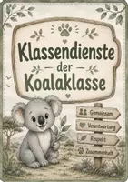 Vorschau - Poster - Klassendienste - Klassentier Koala - Koalaklasse - Deckblatt