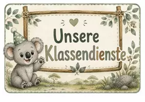 Vorschau - Poster - Klassendienste - Klassentier Koala - Koalaklasse - Seite 1