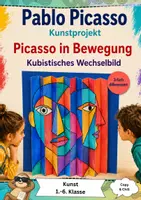 Vorschau - Mal- und Bastelvorlagen - Picasso Kunst Klasse 1 2 3 4 5 6 - Deckblatt