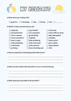 Vorschau - Arbeitsblätter - My Holidays: Worksheet (English) - Seite 1