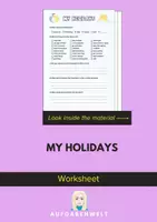 Vorschau - Arbeitsblätter - My Holidays: Worksheet (English) - Deckblatt