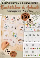 Vorschau - Spiele - Alphabet Lernkarten & Lernspiele | 150 Karten | Anlaute lernen | Vorschule - Deckblatt