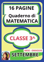 anteprima - Esercizi - QUADERNO DI MATEMATICA CLASSE 3^ MESE DI SETTEMBRE GRATUITO - Pagina di copertina
