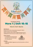 Vorschau - Spiele - More 1_Unit 10-12 - Vocabulary Game Word-chain battle - Deckblatt