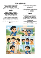 Aperçu - Feuilles d'exercices - Comptine "C'est la rentrée" (cycle, cycle 2, inclusion) - Page de couverture