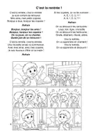Aperçu - Feuilles d'exercices - Comptine "C'est la rentrée" (cycle, cycle 2, inclusion) - Page 1