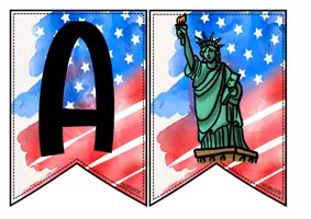Vorschau - Mal- und Bastelvorlagen - USA | Wimpelkette | Banner | Landeskunde - Seite 2