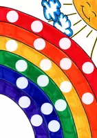Vorschau - Fördermaterial/Inklusion - Regenbogen für Klebepunkte 2.5 cm Durchmesser ... beim Druck "ganze Seite" auswählen! - Deckblatt