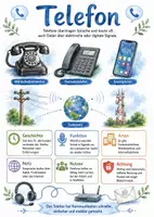 Vorschau - Arbeitsblätter - Lernposter + Arbeitsblatt "Telefon" + Onlineübung & MP3 + Mindmap + Infografik - Deckblatt
