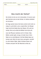 Vorschau - Arbeitsblätter - Was macht der Herbst? | Sachtext 2. Klasse | Leseflüssigkeit: Blitzlesen, Treppensätze, Tandemlesen - Seite 1