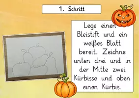 Vorschau - Mal- und Bastelvorlagen - Halloween: Schaurig lustige Kürbispyramide - Schritt-für-Schritt Kunstprojekt - Kunst - Kl. 3/4 - Seite 3
