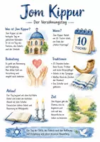 Vorschau - Arbeitsblätter - Lernposter + Arbeitsblätter zum Thema "Jom Kippur" + Lösung & MP3 + Mindmap + Infografik - Deckblatt